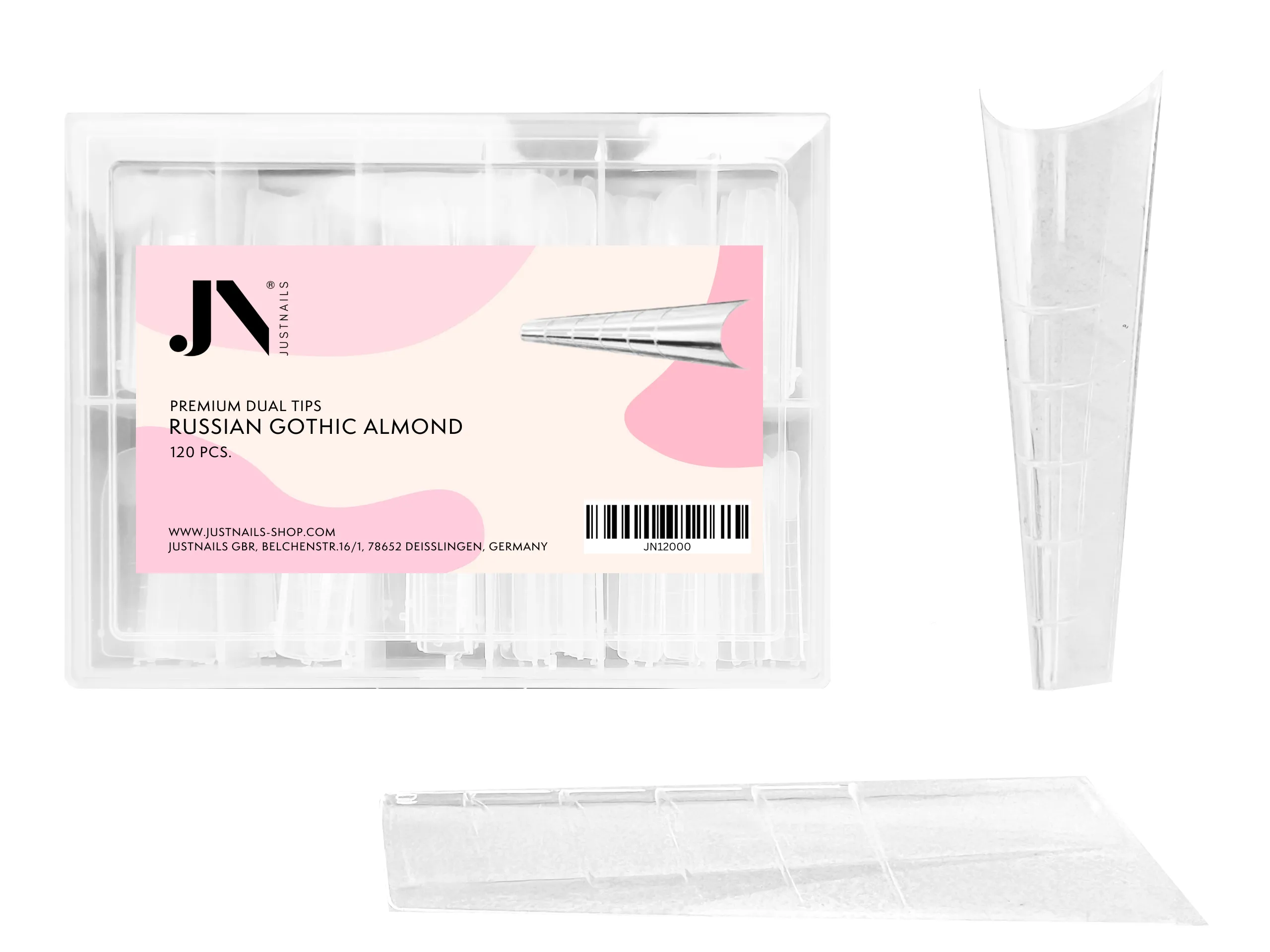 JUSTNAILS 120 Premium Dual Tips Russische Gotische Mandel Form Extreme