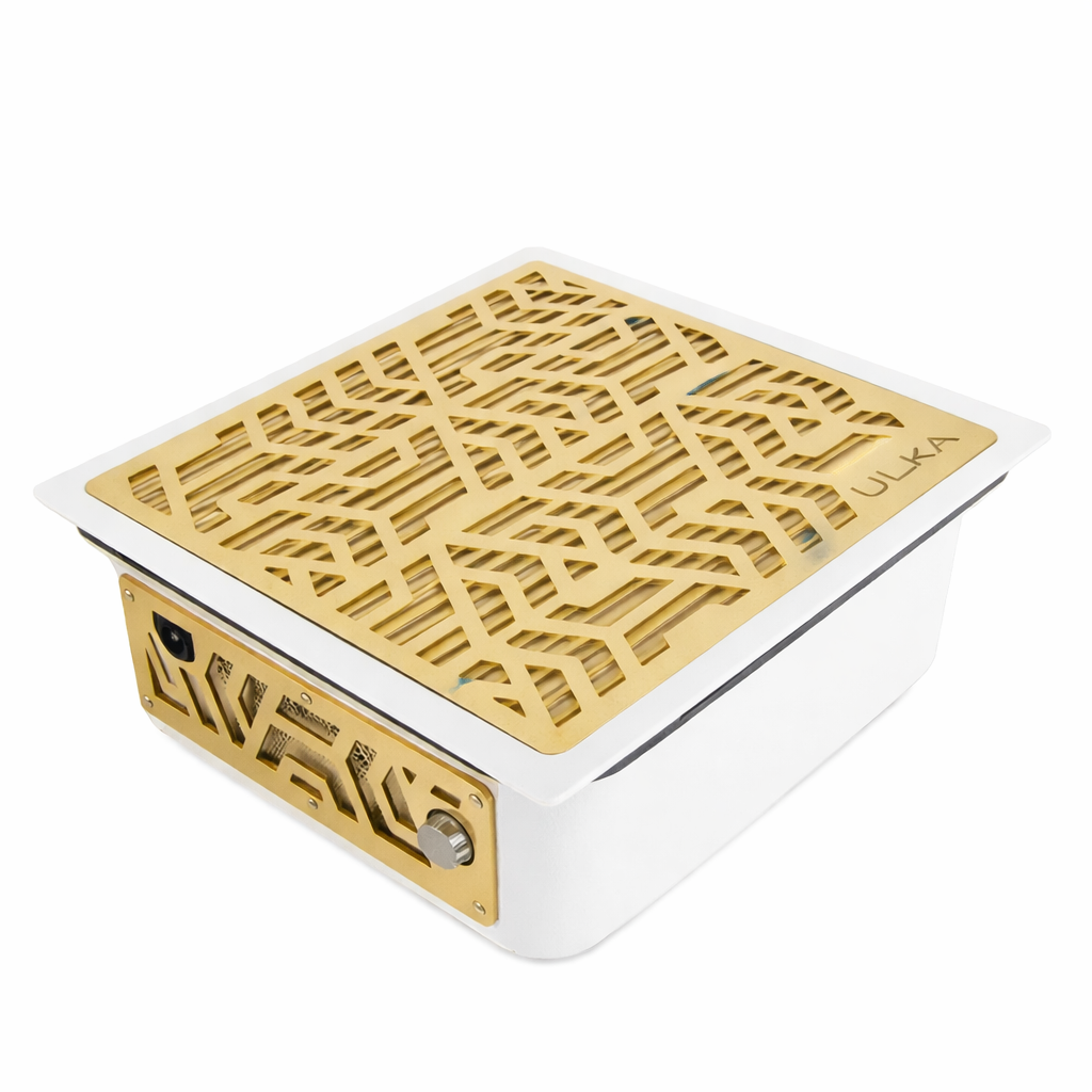 ÜLKA Einbau Staubabsaugung PREMIUM Weiß + gold Gitter 
