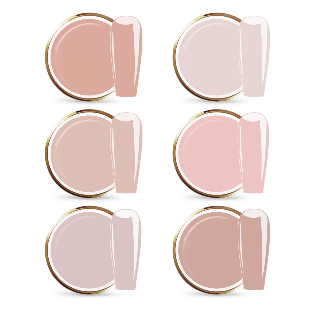 JUSTNAILS Farbgel NUDE SET - 01