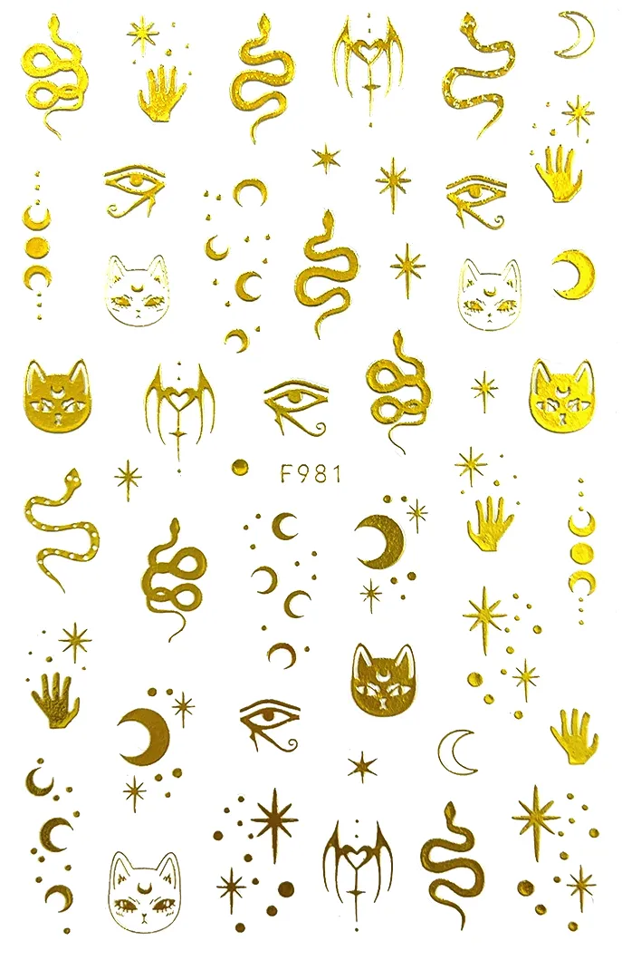 JUSTNAILS Sticker Moon Zodiac 981 Gold