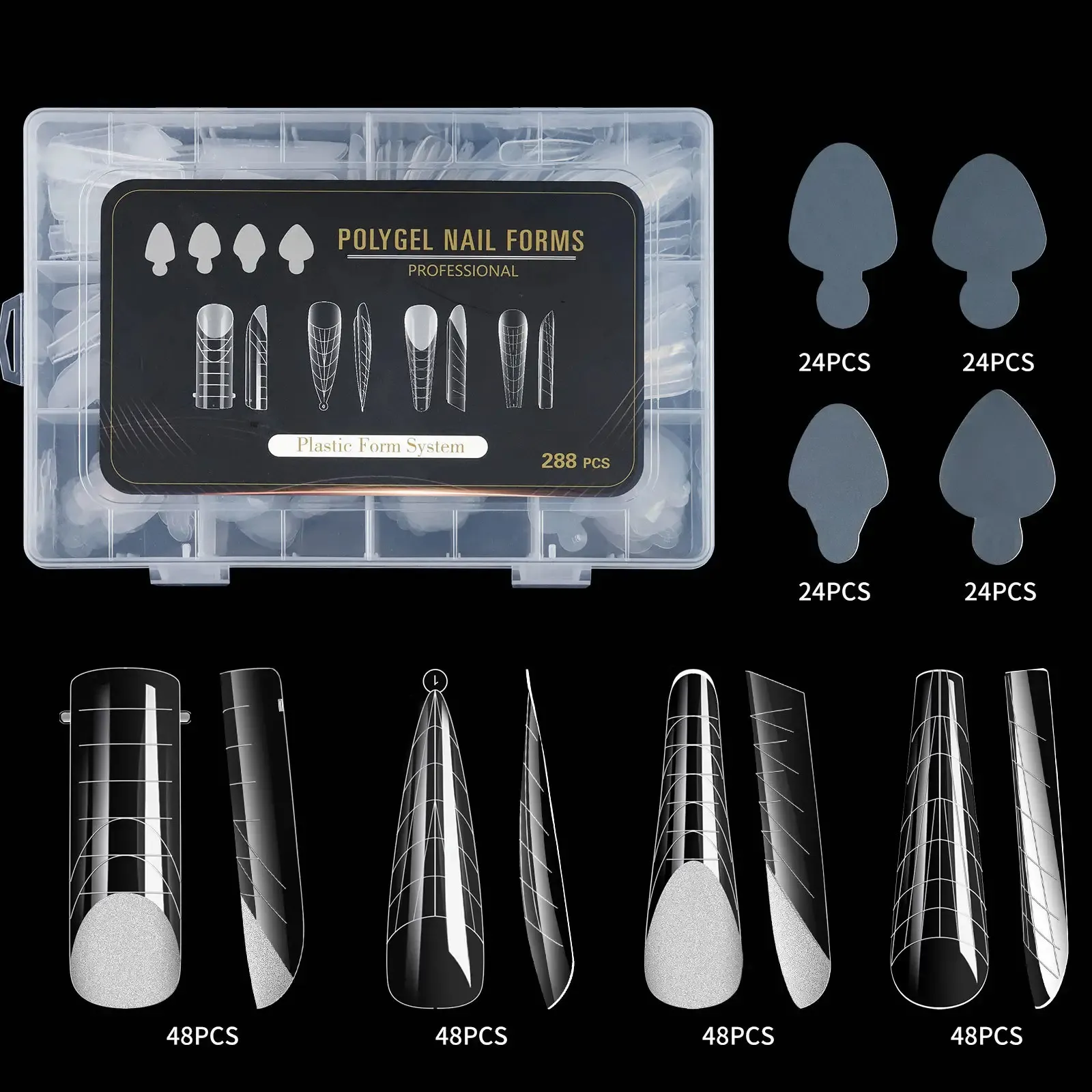 JUSTNAILS 288 Premium Fullcover Dual Tips Set 4 Formen JUSTNAILS 288 Premium Fullcover Dual Tips Set 4 Formen