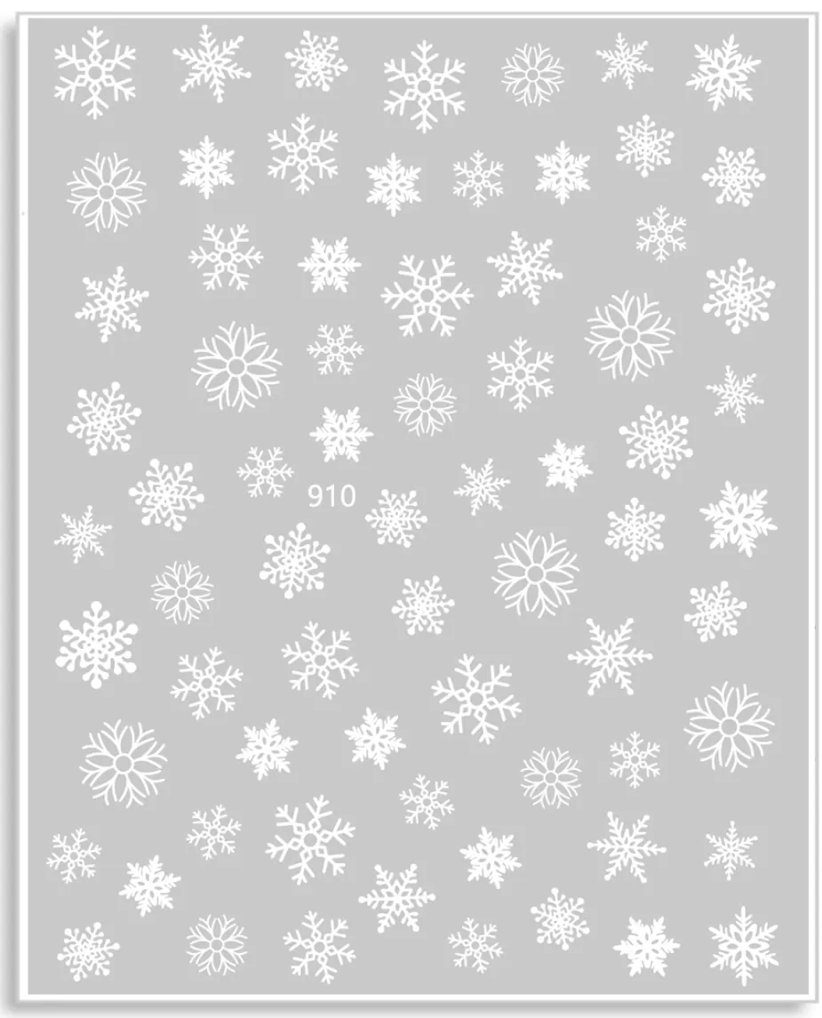 JUSTNAILS Sticker Schneeflocken Weihnachten selbstklebend weiß 910