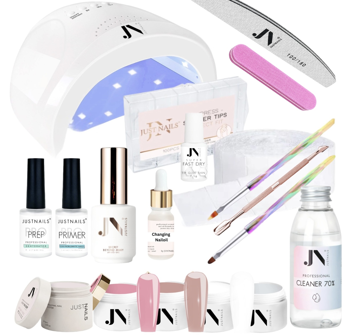 JUSTNAILS XL Premium Gel Babyboomer Starter-Set + Lampe