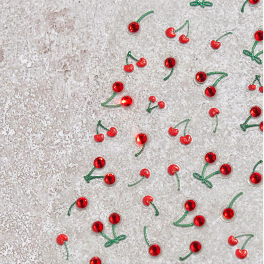 JUSTNAILS red Cherry 5D Sticker Strass