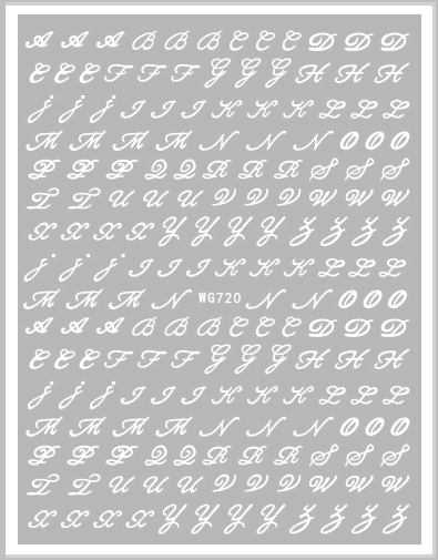 JUSTNAILS Sticker Letters Buchstaben weiß 720