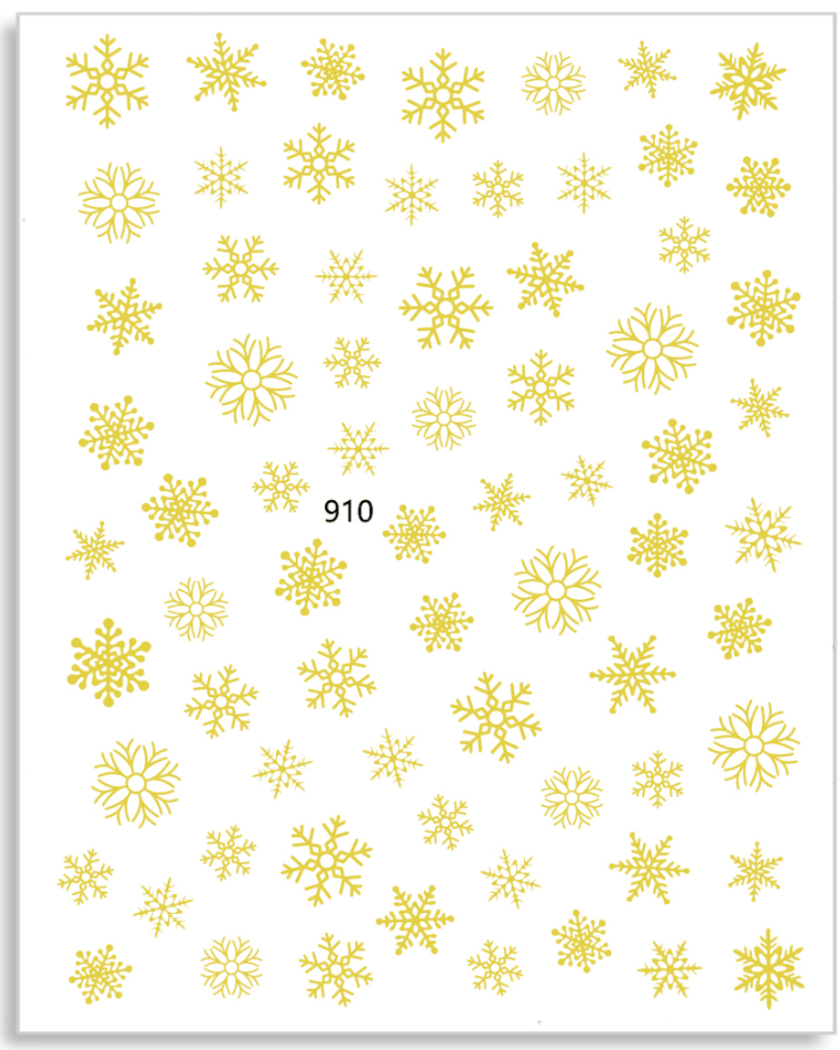 JUSTNAILS Sticker Schneeflocken Weihnachten selbstklebend gold 910