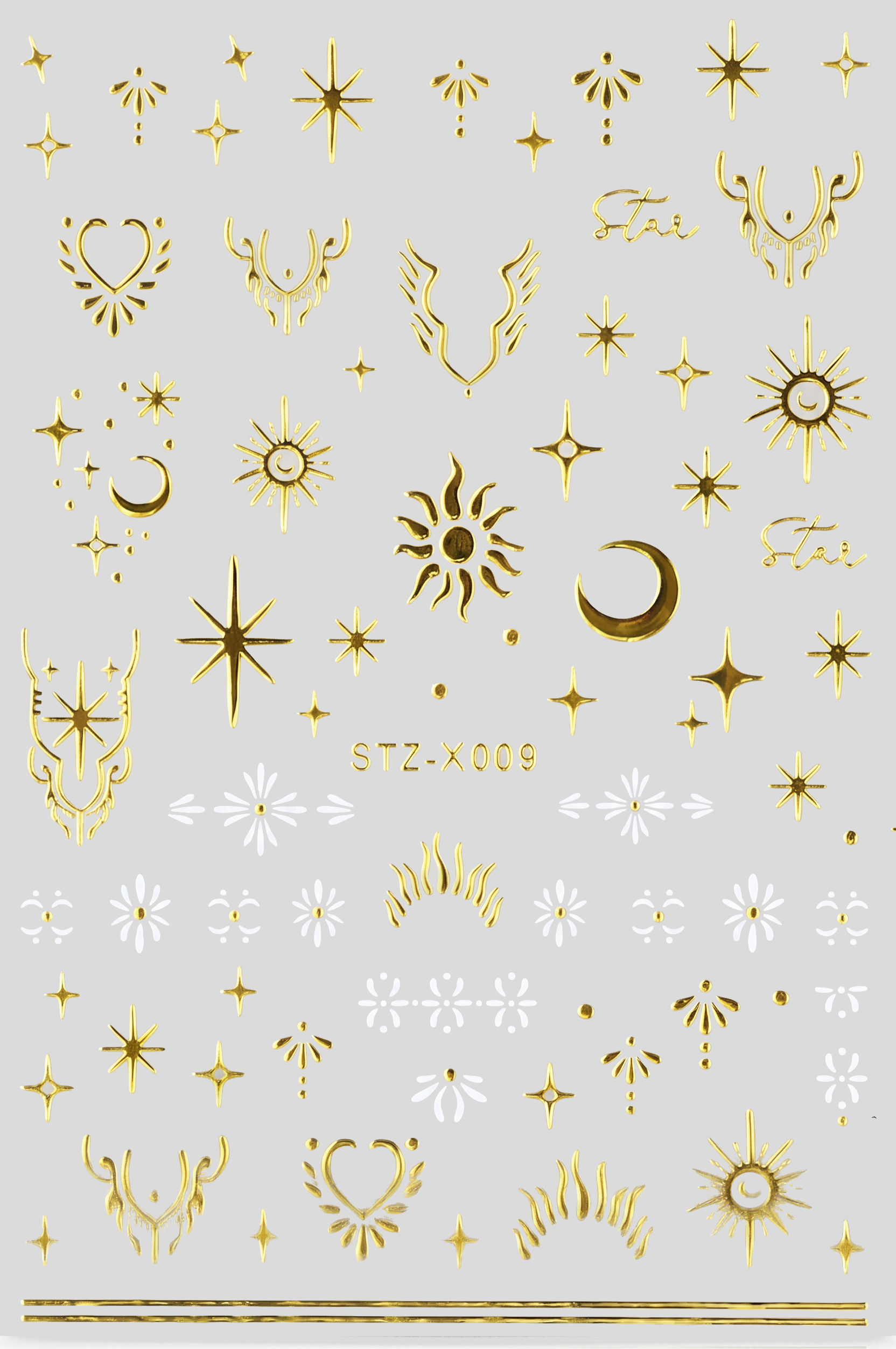JUSTNAILS Sticker Mond Sterne Sonne 09 gold