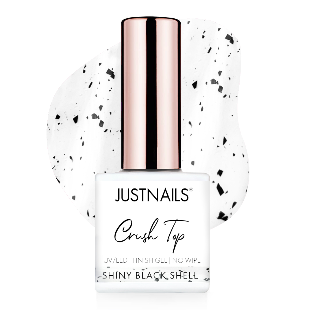 JUSTNAILS Crush Finish no Wipe - Shiny Black Shell