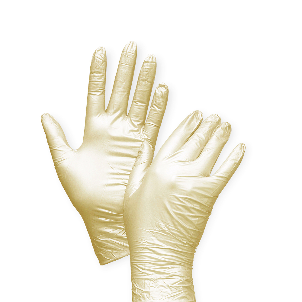  JUSTNAILS FANCY® Nitril Handschuhe Puderfrei gold - 100 Stück 