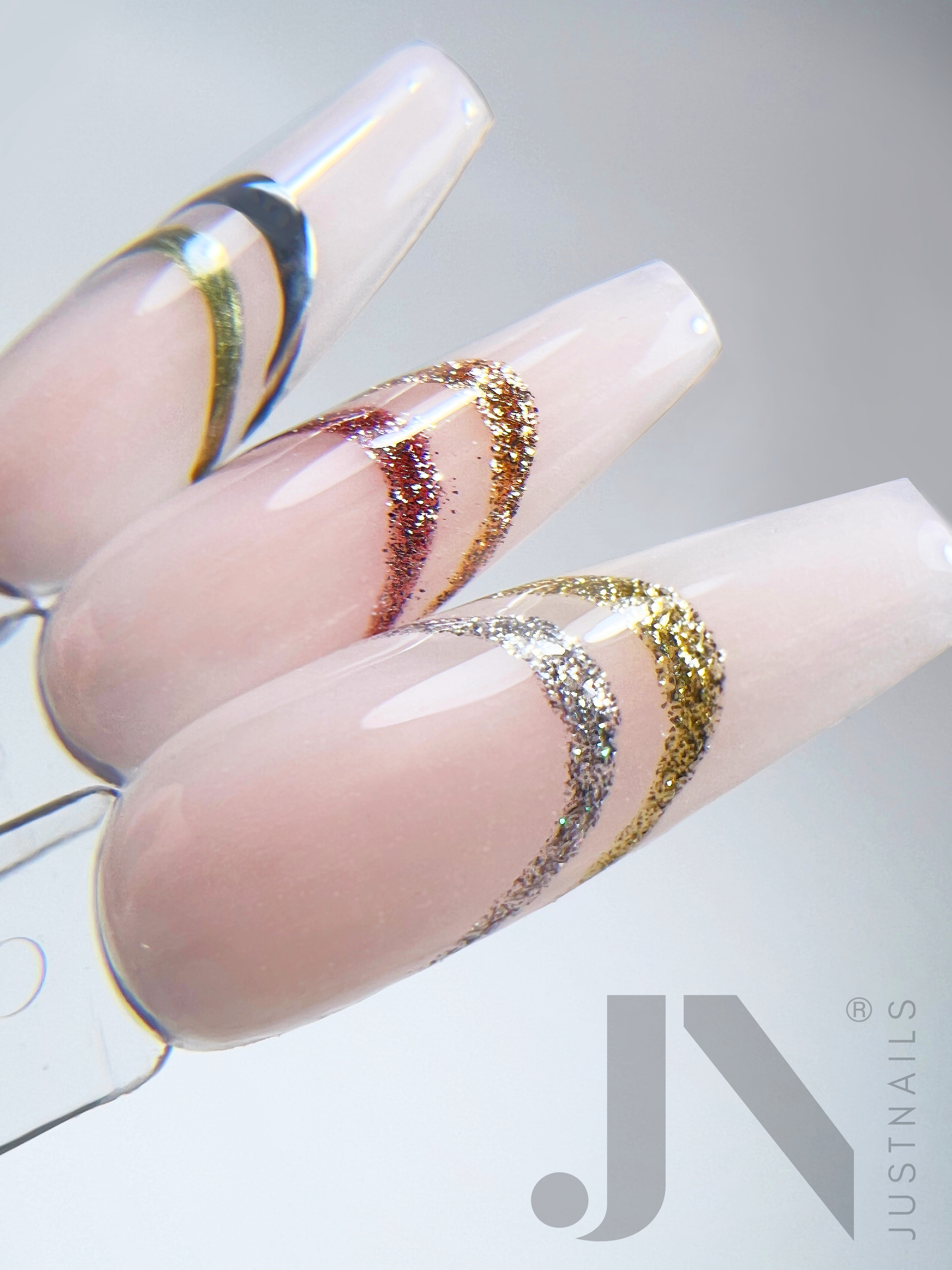 JUSTNAILS Nailart Liner Gel - Chrome Gold