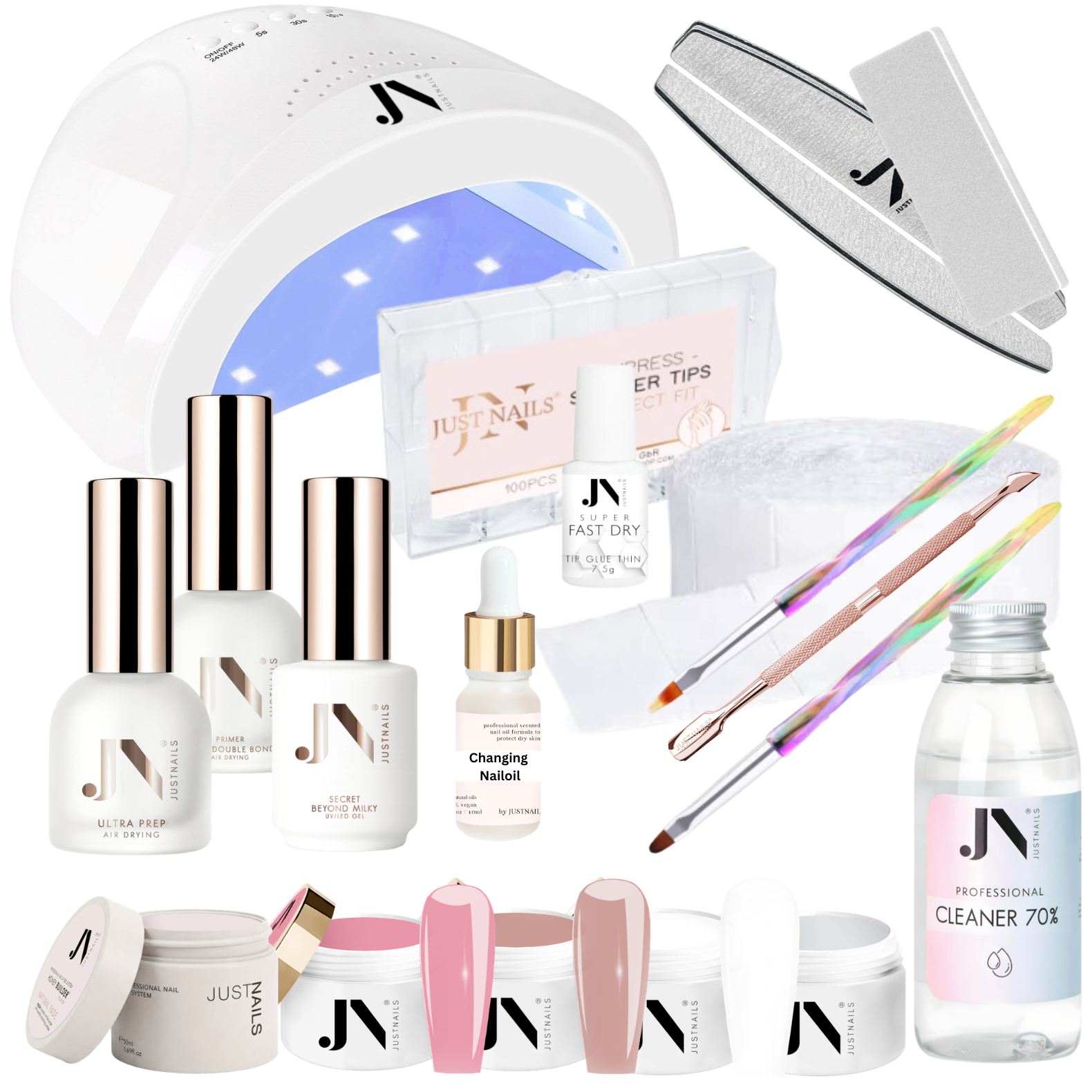 JUSTNAILS XL Premium Gel Babyboomer Starter-Set + Lampe