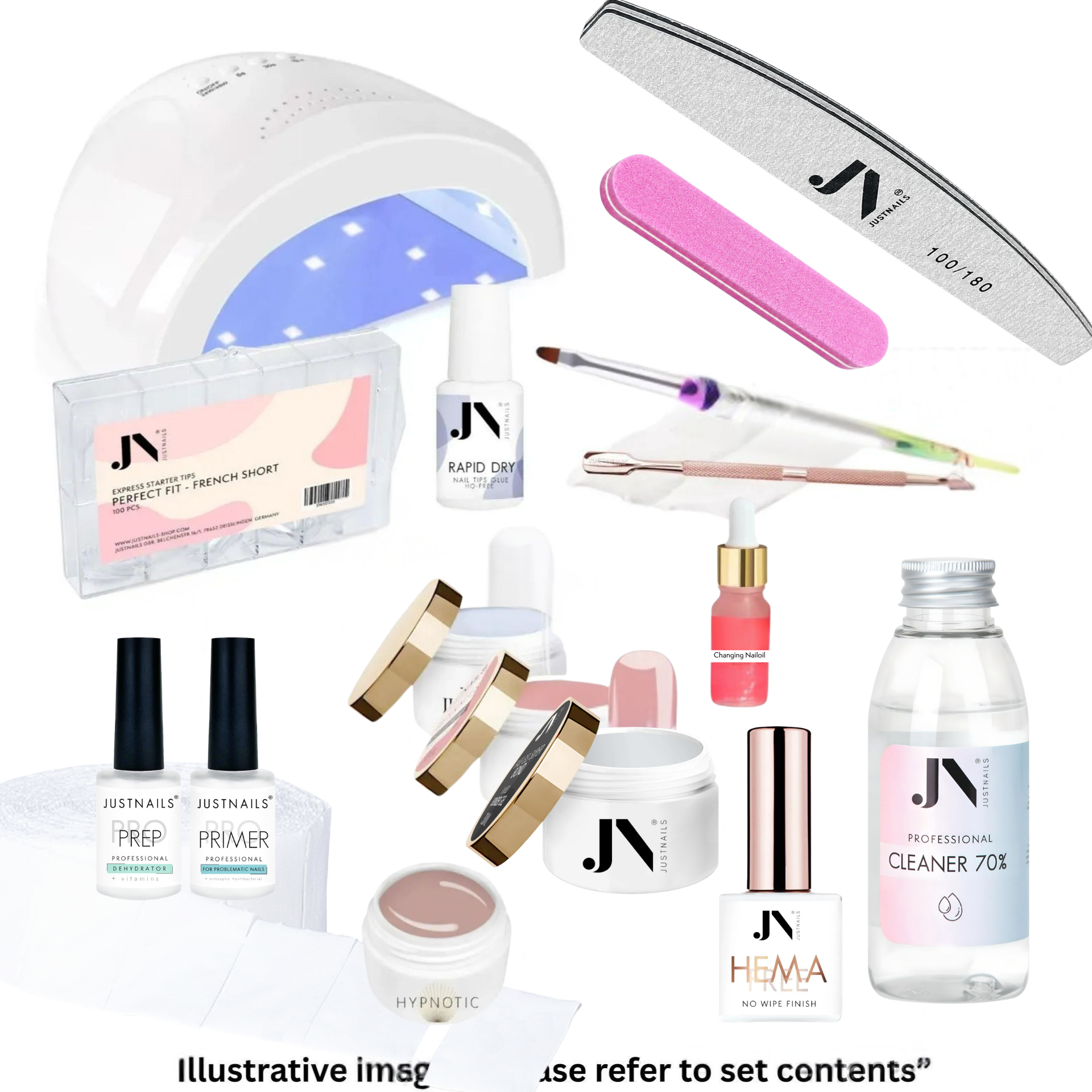 JUSTNAILS Premium Gel Starter Set + UV/LED Lampe  S