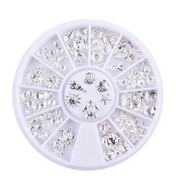 JUSTNAILS Muschel Sommer Rondel Mix silber